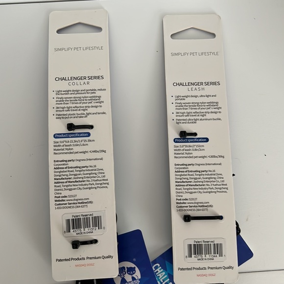 NWT Dogness Collar Size Medium and NWT Dogness M/L Leash Black and gray - Picture 2 of 14